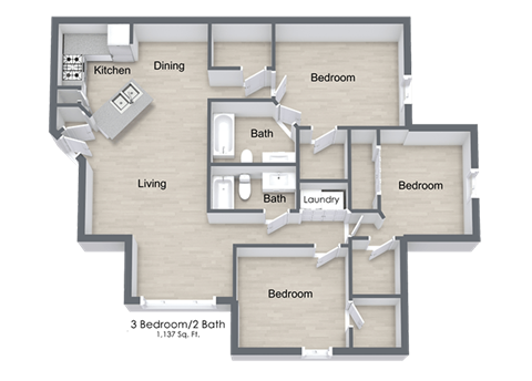 3 Bedroom Floor Plan